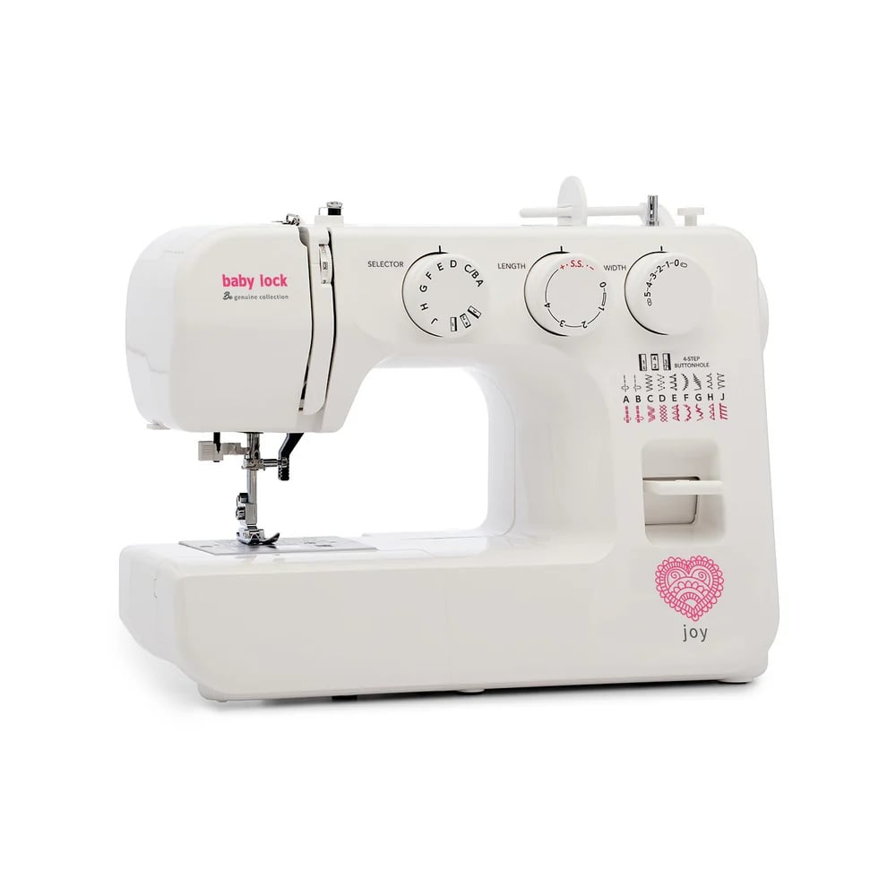 Awhite Baby Lock sewing machine.